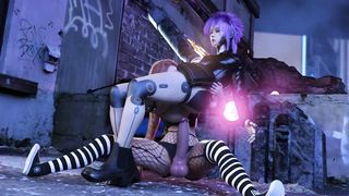 Gia and Carolyne hump in cyberpunk city - Futa Cartoon