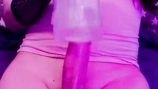 Solo Phat hard-on Trans nymph edges with a Fleshlight until she shoots a load