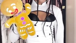 Warm Ebony TRANSSEXUAL Chef Eros Orisha Complies Her Meat