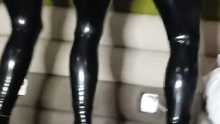 Awesome Ditzy Dame Spandex Stretch Pants Massive Funbags TRANSSEXUAL