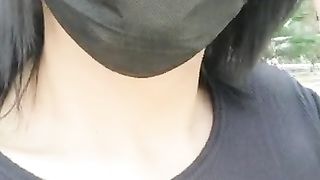 Sissy trap in public with make-up