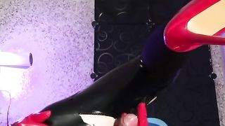 Spandex Sissy Damsel Mistres Anal Invasion Machine pt4