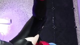 Spandex Sissy Nymph Domme Rectal Machine pt3