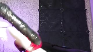 Spandex Sissy Nymph Domme Rectal Machine pt3