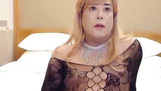 Fishnet Bodystocking & Wank off