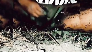 Promiscuous ts jacks packing her labia with filth