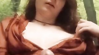 Trans Fuckslut plays with herself till she edges herself.