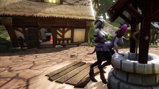 Draenei Futa Plows Draenei Gal on the Wishing Well - Warcraft Pornography Parody