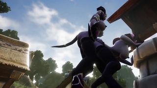 Draenei Futa Plows Draenei Gal on the Wishing Well - Warcraft Pornography Parody