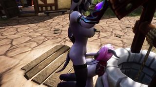 Draenei Futa Plows Draenei Gal on the Wishing Well - Warcraft Pornography Parody