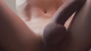 EXTRAORDINARY POINT OF VIEW with Jerk Off Instructions trans wank off. monstrous jizz flow!