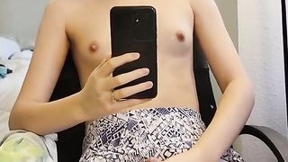 Privately stroking while visiting relatives