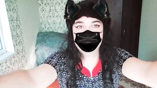 SELF BUTT SLAPPING Super Hot Light-Haired Housewife Tranny Kitty Crossdresser Sissy Ladyboy Cosplayer Influencer