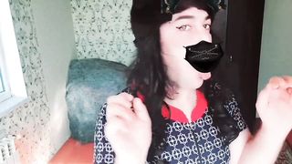 SELF BUTT SLAPPING Super Hot Light-Haired Housewife Tranny Kitty Crossdresser Sissy Ladyboy Cosplayer Influencer