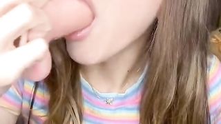 Trans teenage drinks trunk up to the scrotum