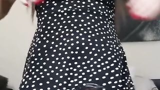 Transsexual damsel juggling her yam-sized beefstick commando