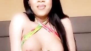 Transsexual Kylie Wanking my big black cock