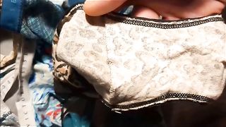 Amateur Crossdresser Wearing Lace and Cuming on Dirty Panties