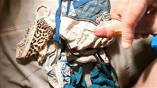 Amateur Crossdresser Wearing Lace and Cuming on Dirty Panties