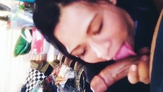 Adorable Latina TRANSSEXUAL deep throats it greatest!!