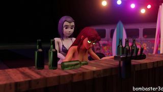 Raven plumbs Strfire at the beach cafe.