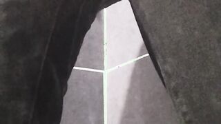 Leisurely dousing black denim