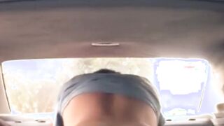 Big arse trans gets booty plumbed in parking bunch