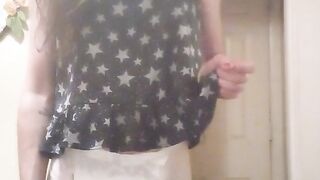 ladyboy sissy foolish millie wets her nappy and puts her pyjamas back on.