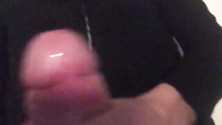 Nerdy red-haired trans lady masturbates off her XXL hard-on till she pops