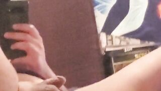 Plumper tgirl blows a load out of her arse after faux-cock wedging