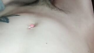 Super-fucking-hot Tranny makes her Girlcock Spunk