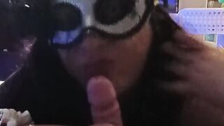 lovely trans gives me a suck off and i jizz on her tongue