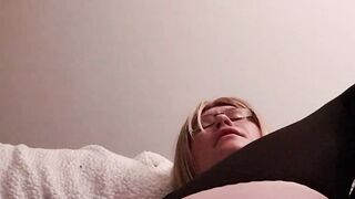 Trans Anna plays with her fleshy tiny Fake penis