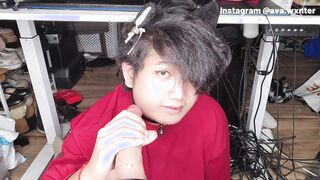 [4K] Lovely Femboy Fellates Your Fuckpole While You Game. JIZZ IN THROAT!!!