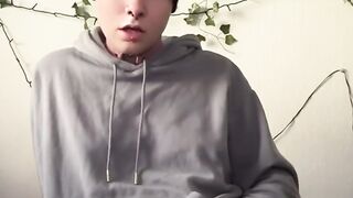 Cat/femboy plays with their man-meat (immense jizz shot)