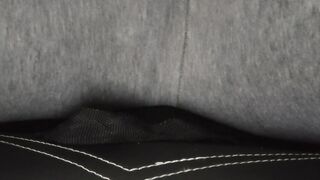 Onanism In Sweats With Hitachi On Mini Trunk And Inwards Man Cootchie, FTM Try To Splatter