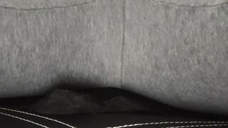 Onanism In Sweats With Hitachi On Mini Trunk And Inwards Man Cootchie, FTM Try To Splatter