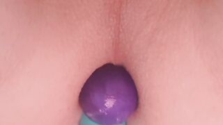 tranny [@Mia-Emilia] plays with an assfuck ball and viberator in a dual fill 1.0