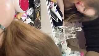 Ash-blonde she-male pummeled by her bf homemade movie