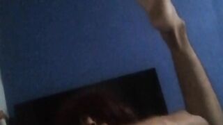 Rock hard Ass-plug Plunged faux-cock two