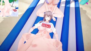Futa Uzaki chan and Futa Tsuki Uzaki at beach - Masculine taker POINT OF VIEW