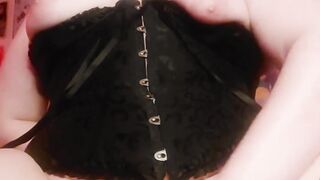 emo trans damsel finishes off over and over in horror costume play