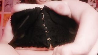 emo trans damsel finishes off over and over in horror costume play