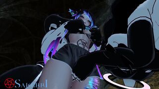 Smallish Catgirl Gets Nabbed and Boinked by three Gigantic Monsters