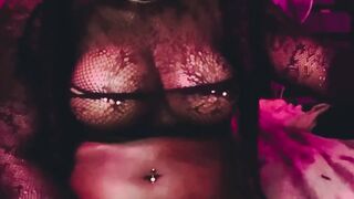 Pretty Black Transgender princess Masturbates her nine inch MANMEAT for Halloween