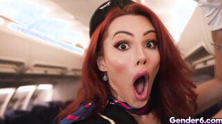 TS Stewardess have sex with passengers