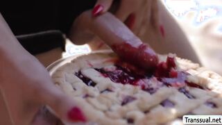 BustyTS fucks the pussy of MILD neighbor in kitchen