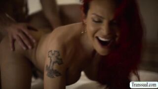 Big tits TS stepmom Foxxy barebacked by stepson