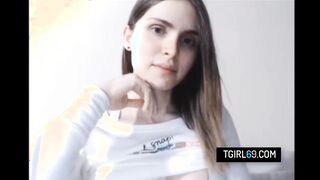 Hot tranny trap playing with her self