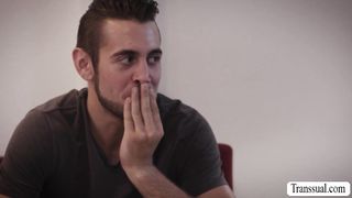 Shemale cheater sucks and rides friends big dick